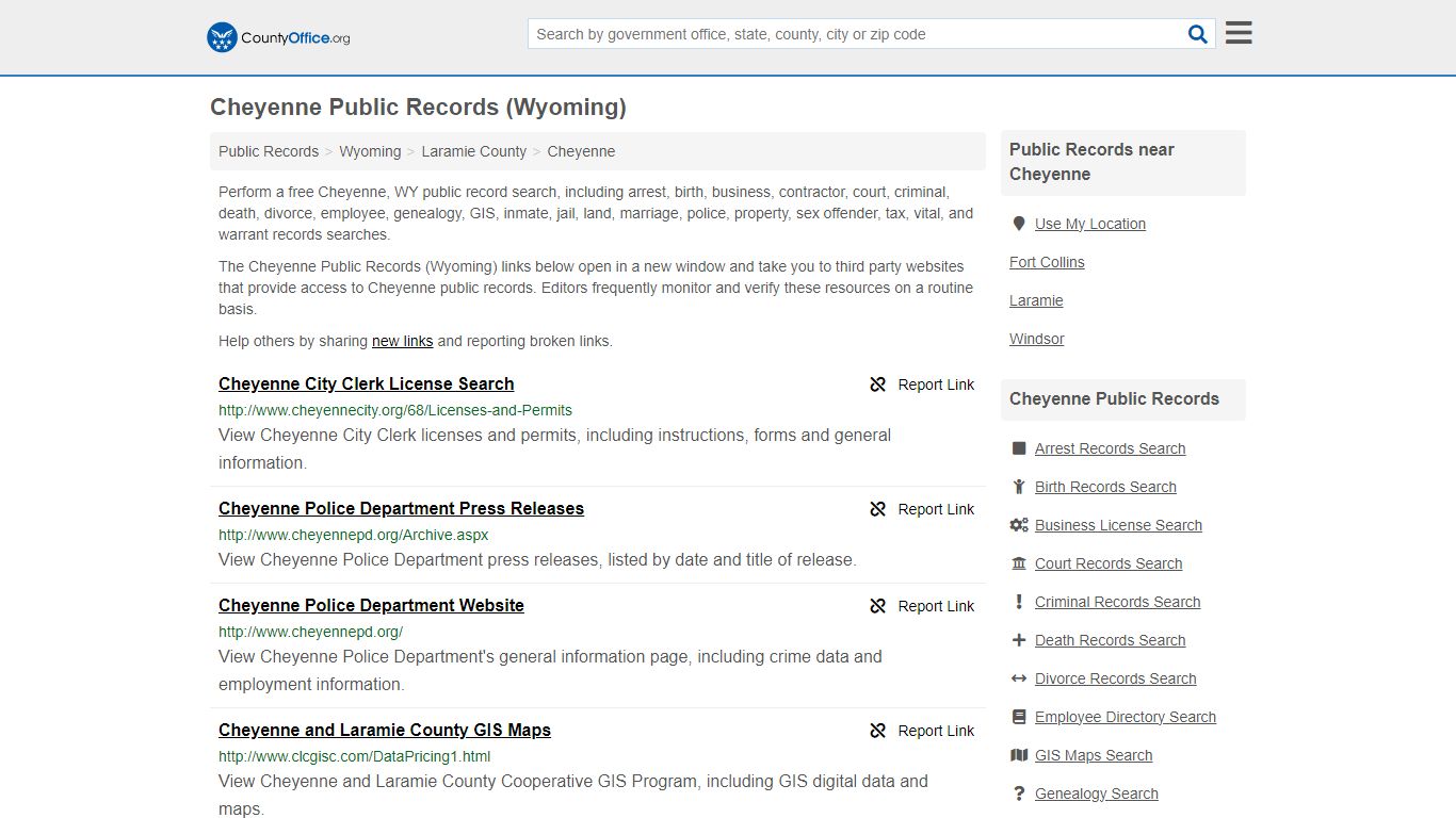 Public Records - Cheyenne, WY (Business, Criminal, GIS, Property ...