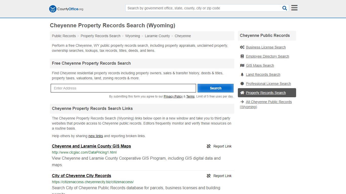 Cheyenne Property Records Search (Wyoming) - County Office